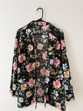 Forever 21 Black Floral Blazer